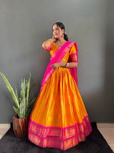 LANCEMENT DU NOUVEAU FESTIVE WEAR LEHENGA CHOLI AVEC TISSU DUPATTA COTON AVEC BIG BORDER TISSÉ TRAVAIL - Product Image 5