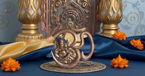 Modern Design Metal Ganesha Idol Wall Hanging Statue for Diwali Festivities <b>Mandir</b> Wall or Door Decor Gift Giving - Product Image 3
