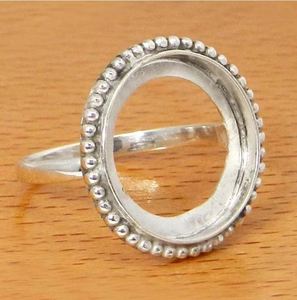 Componente de joyería en blanco de alta calidad precio de fábrica redondo de 4mm a 25mm sin bisel de piedra taza DIY Collet 925 anillo de plata esterlina - Product Image 1