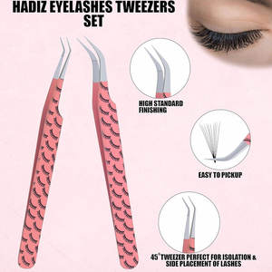 Pinzas Ergonómicas con Punta de Fibra para Extensiones de Pestañas, Pinzas con Punta de Fibra para un Aislamiento y Colocación Perfectos - Product Image 3