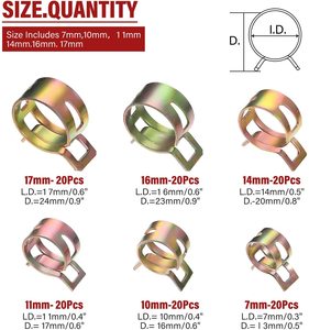 Thép không gỉ kim loại điều chỉnh mùa xuân Ống kẹp Clip nhiên liệu dòng Ống kẹp - Product Image 5