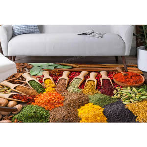 Tapis imprimé vibrant : Design moderne et coloré aux motifs d'épices pour la cuisine et le bureau, Tapis doux non tissé - Product Image 1