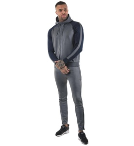 Alta calidad Fitness manga larga entrenamiento hombres moda deporte cremallera capucha chaqueta y Jogger chándal transpirable al por mayor - Product Image 2