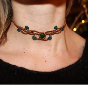 Collar de Macramé Único para Damas y Niñas, Hecho a Mano con Colgante de Piedras Preciosas, Gargantilla de Labradorita, Collar de Perlas de Piedra Lunar, a la Moda - Product Image 2