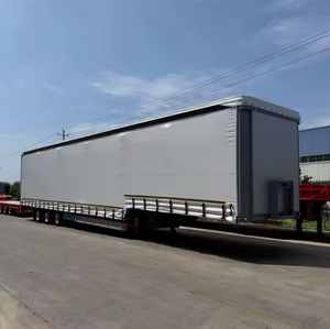 60 Ton 3 Axle Side <b>Curtain</b> Semi Trailer with <b>Roll</b> <b>up</b> <b>Curtains</b>, Waterproof Tarps & Steel Material, Max 80 Ton Capacity - Product Image 1