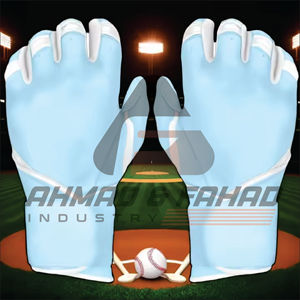 ถุงมือเบสบอลตีเบสบอลสีฟ้าอ่อนกันลื่นทนทานป้องกันมือออกแบบได้ตามต้องการสำหรับอุตสาหกรรม - Product Image 1