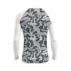 Camiseta de Jiu Jitsu para Hombre, Personalizada con Estampado de Camuflaje, Transpirable, de Secado Rápido, 82% Poliéster, 18% Elastano, Cuello Redondo, Mangas Largas, Dobladillo Inferior, BJJ - Product Image 3