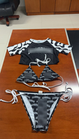 Fabricante OEM personalizado Fitness Sexy traje de baño personalizado mujeres 2 piezas Micro Mini Bikini conjunto a juego camiseta traje de baño ropa de playa