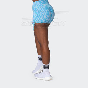 Booty Shorts taille haute contrôle du ventre Shorts d'entraînement pour les femmes Gym Fitness dames bout à bout Booty Yoga Shorts - Product Image 5
