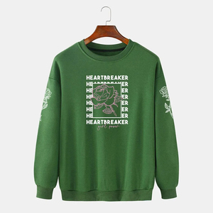 Sudadera negra para hombre Sudadera térmica de cuello redondo de lana pesada con alta calidad en color sólido - Product Image 3