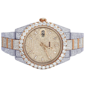 Superbe montre pour homme avec chiffres arabes sur le cadran fabriquée avec des diamants ajoutant élégance et classe - Product Image 5