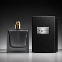 Flacon de parfum carré en verre, 50 ml, 100 ml, couleur personnalisée et logo imprimé à l'écran, avec boîte d'emballage de luxe, vente chaude