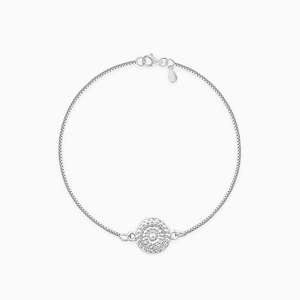 Bracelet Rakhi floral en argent vintage Charme fin élégant pour la fête des sœurs - Product Image 2