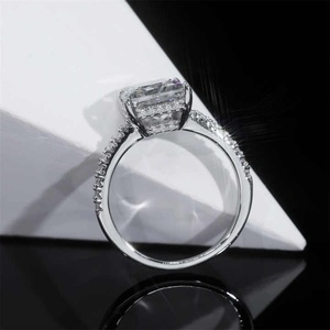 เครื่องประดับสุดหรูแหวนทองสำหรับงานแต่งงานที่ทำจากเพชรโมอิสซาไนต์สีขาว3CT เจ้าหญิง Def VVS White Moissanite 9K 14K 18K - Product Image 5