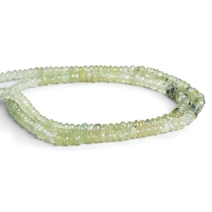 Perles de pierres précieuses en vrac en forme de rondelle à facettes naturelles de 3-4mm pour la fabrication de bijoux Briolette de Prehnite au prix de gros en vrac - Product Image 5