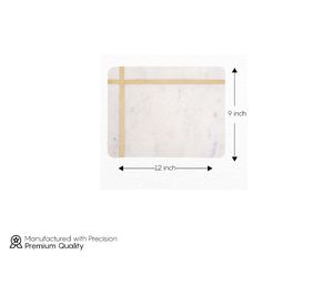 Tabla de cortar de mármol blanco con incrustación de latón para frutas y verduras, utensilios de cocina para hogar, restaurante, Hotel, hechos en la India - Product Image 2