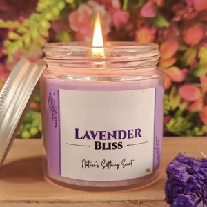 Bougie parfumée à la lavande de qualité supérieure longue combustion décoration de la maison soirée romantique bougie de table éclairage de l'Inde - Product Image 6