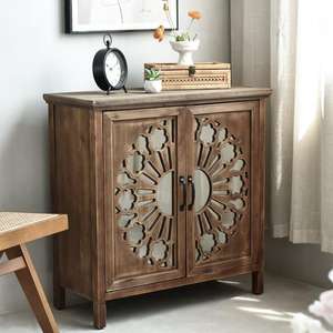 Modern Modular Small Accent Cabinet Wood-Style <b>Buffet</b> Sideboard 1 Drawer 2 Shelves for Home Living Room Entryway Dining Villas - Product Image 3