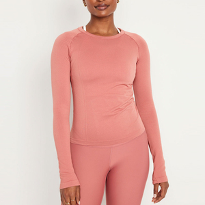 T-shirts pour femmes à manches longues, streetwear décontracté, respirant, écologique, logo personnalisé multicolores de haute qualité, vente en gros - Product Image 1