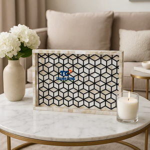 Recién llegado, BANDEJA DE MADRE DE PERLA, artesanía de Vietnam, Ideal para regalos de Ramadán, uso de mesa de comedor y presentación de vacaciones - Product Image 1