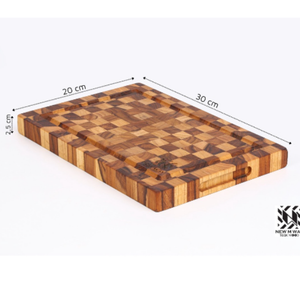 PLANCHE À DÉCOUPER DE LÉGUMES ET DE VIANDE EN BOIS ÉPAIS PERSONNALISÉE UNIQUE GRILLE PANTERN OUTILS DE CUISINE EN BOIS DE QUALITÉ SUPÉRIEURE - Product Image 2