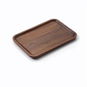 Bandeja de madera de acacia de diseño elegante en color tostado cálido con forma rectangular moderna y acabado pulido, ideal para entretener - Product Image 5