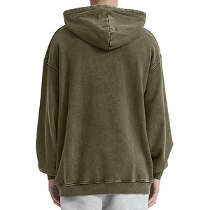 Haute qualité personnalisé blanc hommes lourd 100% coton pierre lavage à l'acide pull sweat à capuche homme coton mélangé - Product Image 2