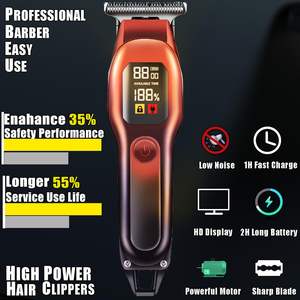 Kit de tondeuse à cheveux sans fil professionnelle avec lame en acier inoxydable pour barbiers et usage domestique, pour la coupe de la barbe - Product Image 6