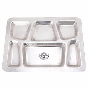 Assiettes en acier inoxydable pour repas, restaurant, hôtel, fabrication indienne, 6 en 1, assiettes compartimentées - Product Image 5