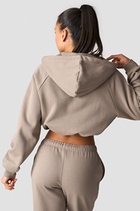 Sudaderas con cremallera para mujer de alta calidad Everyday Greige recortadas antiarrugas transpirable gimnasio entrenamiento y ropa deportiva Sudadera con capucha para mujer - Product Image 2