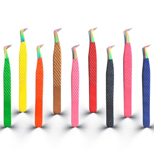 Pinces à cils volumineuses, outils professionnels pour extensions de cils, acier inoxydable, antistatique, OEM, marque personnalisée, vente en gros - Product Image 3