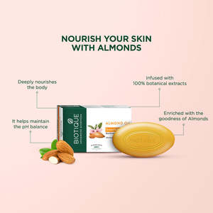 Barra de Baño Nutritiva Biotique con Aceite de Almendras, Neem y Coco, 75g, Uso Diario para Todo Tipo de Piel - Product Image 6
