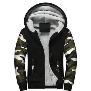 Winter Wholesale Thicken Warm Wool Jogging Zip up <b>Men</b> Custom <b>Sherpa</b> Lined <b>Men's</b> <b>Fleece</b> Hoodies - Product Image 1