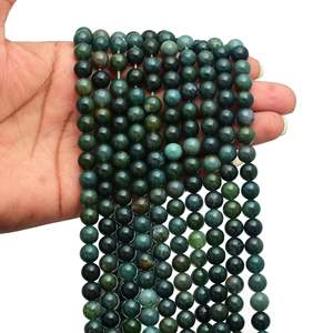 Natural Moss Agate <b>Crystal</b> Gemstone Round Green <b>Beads</b> Loose Strand for Jewelry Making Chakralume Wholesale Bulk Supply - Product Image 1