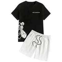 Novedad de verano, camiseta y conjunto corto para hombre, conjunto de manga corta sólido para hombre, ropa de marca para hombre, conjuntos de dos piezas, camisetas para hombre 2025