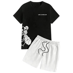 Novedad de verano, camiseta y conjunto corto para hombre, conjunto de manga corta sólido para hombre, ropa de marca para hombre, conjuntos de dos piezas, camisetas para hombre 2025 - Product Image 5