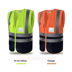 เสื้อกั๊กสะท้อนแสงผ้าโพลีเอสเตอร์ถักแบบไฮวิสเสื้อแจ็กเก็ตชุดทำงานเสื้อผ้าก่อสร้างเพื่อความปลอดภัยในการทำงานมีกระเป๋าปรับแต่งโลโก้ได้ตามต้องการ - Product Image 2