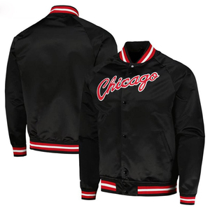 Hot Sale High Quality Sporty Satin Jacket for Men with Solid Color Waterproof Reversible <b>Stand</b> Pocket <b>Drop</b> Shoulders for Winter - Product Image 5