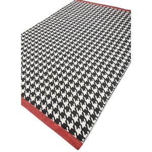 Tapis en laine tissée plate Alhambra gris et noir pour la maison - Tapis rectangulaire rayé abstrait en jute pour couloir et chambre - Product Image 2