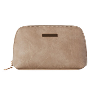 2023 <b>Large</b> Capacity Female Travel Makeup Case Waterproof PU Leather Cosmetic <b>Storage</b> <b>Bag</b> <b>with</b> <b>Zipper</b> Closure Solid Color Cotton - Product Image 4