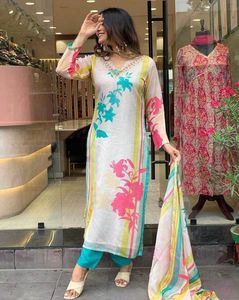 พิมพ์ทองเทศกาลผ้าไหม Tebi คุณภาพมาตรฐานพร้อมผ้าที่ผ่านการรับรอง Liva ผู้หญิง Kurti พร้อม Dupatta สําหรับขาย - Product Image 4