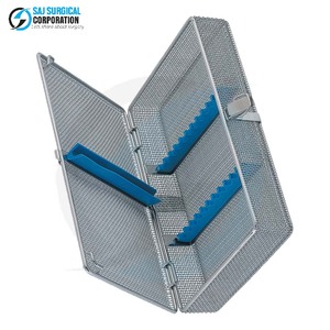 Cesta Oftálmica Micro con Tapa, Insertos y Tiras de Silicona, Acero Inoxidable, Almacenamiento Manual Reutilizable para Herramientas Oftálmicas Delicadas - Product Image 4