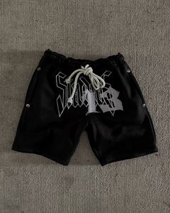 Bermuda vintage délavé à l'acide unisexe 100% toile de coton taille élastique respirant motif solide à séchage rapide - Product Image 2