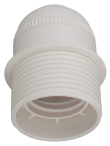 Portalámparas E27 blanco con cuerpo atornillable y tope (Solera 6829CTB) (A granel) - Product Image 1