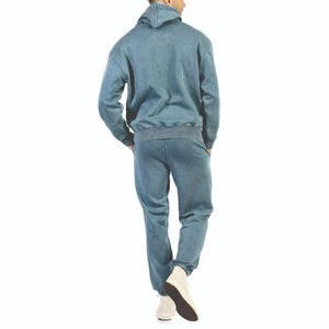 Producto al por mayor chándal lavado con ácido de alta calidad personalizable Color sólido transpirable estilo de invierno chándal para hombres - Product Image 2