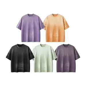 เสื้อยืดผ้าฝ้ายพิมพ์ลาย Dtg สีดำวินเทจซักได้ไซส์ - Product Image 4