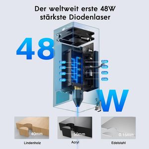 Graveur laser automatique Longer B1 40W avec support d'air, graveur laser DIY pour bois, métal, papier, acrylique, verre, cuir, 450x440mm - Product Image 2