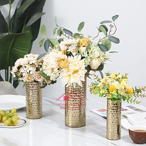 Vente chaude Design moderne 2024 organisateur de Table de mariage de luxe blanc fini Vase à fleurs en métal pour la maison décorative haut tendance - Product Image 4