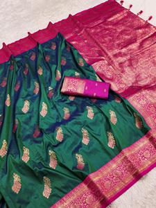 Mahima conception de paon en soie douce vêtements de fête fournisseur de saree Bhavnagar - Product Image 4