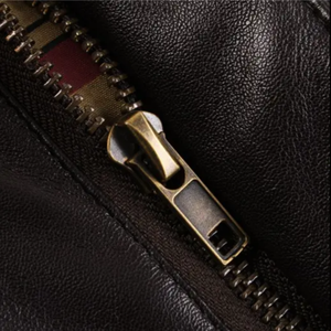 Veste en cuir à manches longues personnalisée OEM pour les hommes Stand vestes en cuir décontractées hiver pour hommes vestes personnalisé fermeture éclair Patch - Product Image 5